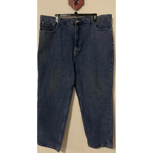 Koman Jeans Mens 48x33 Medium Wash Straight Relaxed Fit Denim Blue Jeans! A6120